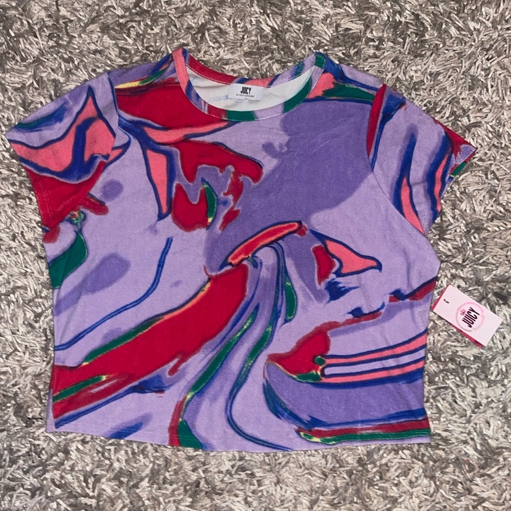 Juicy by Juicy Couture Cropped Multiswirl Tee NWT